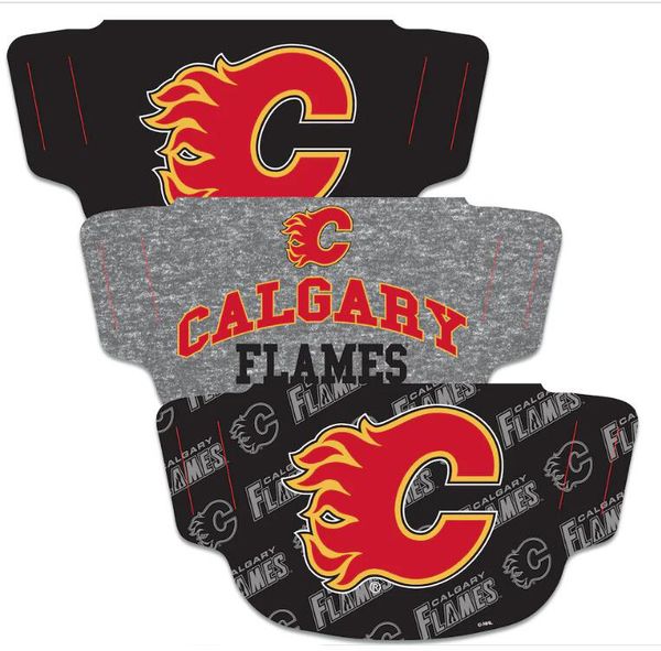 

calgary flames wincraft face covering 3-pack dust wind uv sun neck gaiter tube headwear motorcycle cycling riding running headba, Black