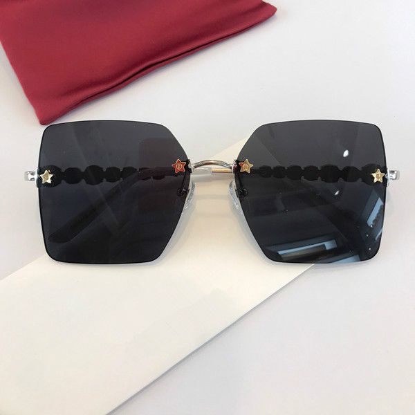 

0644 new fashion popular sunglasses classic square frame simple and elegant style protective glasses 0644s, White;black