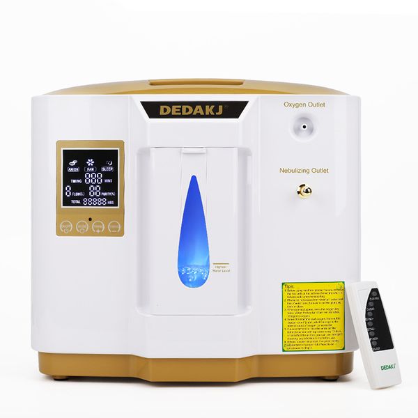 

dedakj gold oxygen generator 1-7l adjustable household oxygen concentrator psa oxygen maker machine with atomized and remote controller