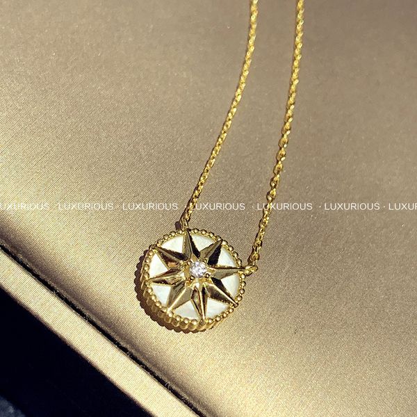 

старший чувство восемь mans звезда повезло компас ожерелье стерлингового серебра оболочки золотой круглый бренда колье женский белый рябчик, Silver