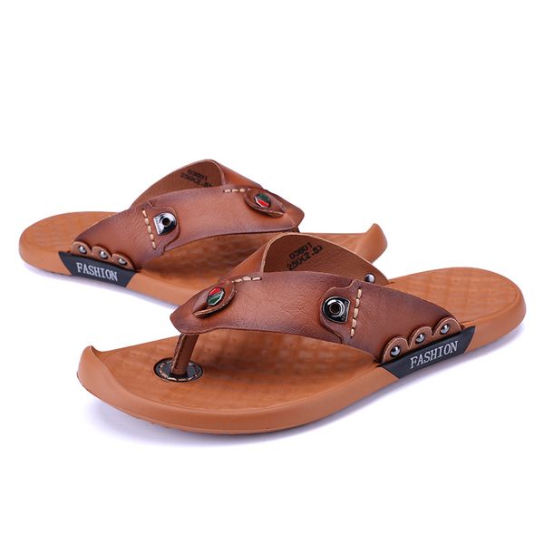 

sandali sandale verano rubber slides sandel slippers beach couro leather ete playa sport sandalsslippers sandles deportivas men, Black