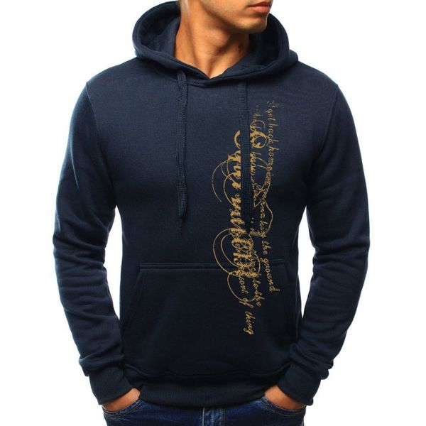 

new hoodie men letter printed solid hooded sweatshirt men casual slim full sleeve mens hoodies plus size 4xl hoody sweatshirts, Black