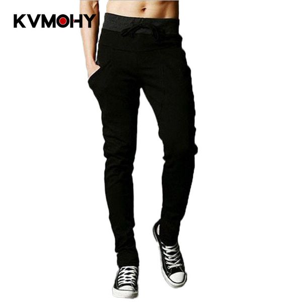 

streetwear pants men harem pants mens casual tracksuit bottoms pockets joggers sweatpants male cotton trousers hip hop, Black
