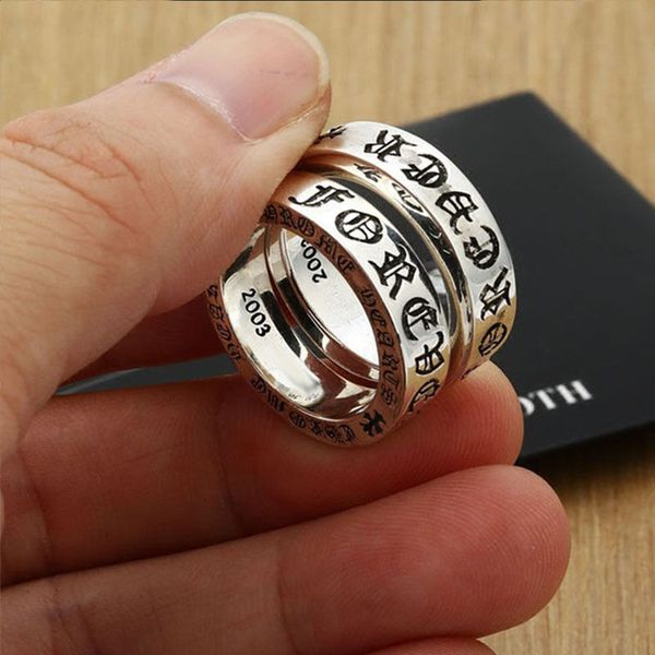 

heart ring forever cross flower eternal heart couples ring korean students simple male fashion cool, Silver