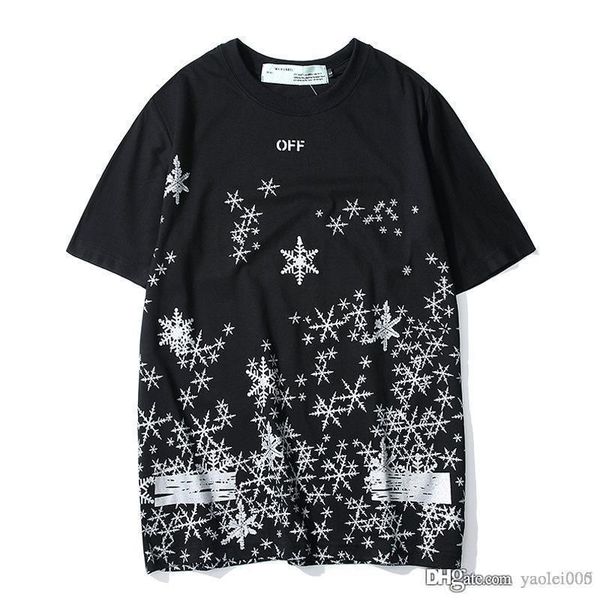 

cotton t-shirt new tide brand casual fashion silver snowflake arrow youth men and women round neck dance hip cotton short sleeve1010, White;black