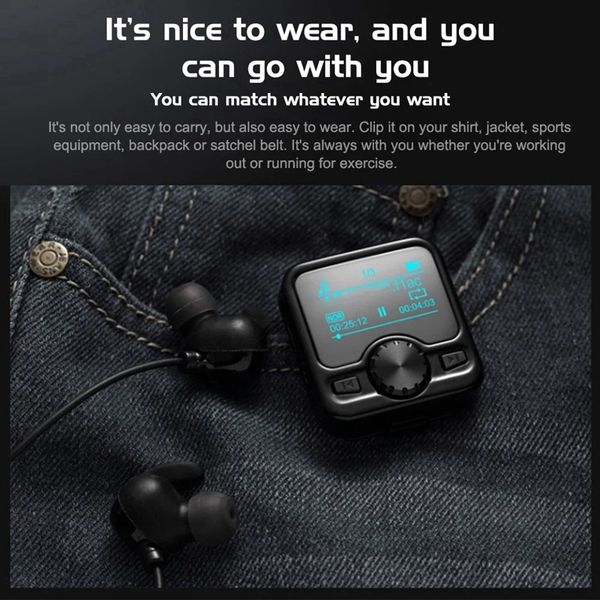 

a+m9 mp3 player portable digital music player fm radio support bt function with 3.5mm headphones metal rechargeable battery
