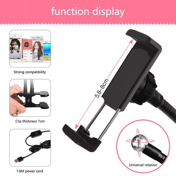

new led selfie ring light clip p studio pgraphy fill ring lamp with tripod for yutube live video makeup travel vlog
