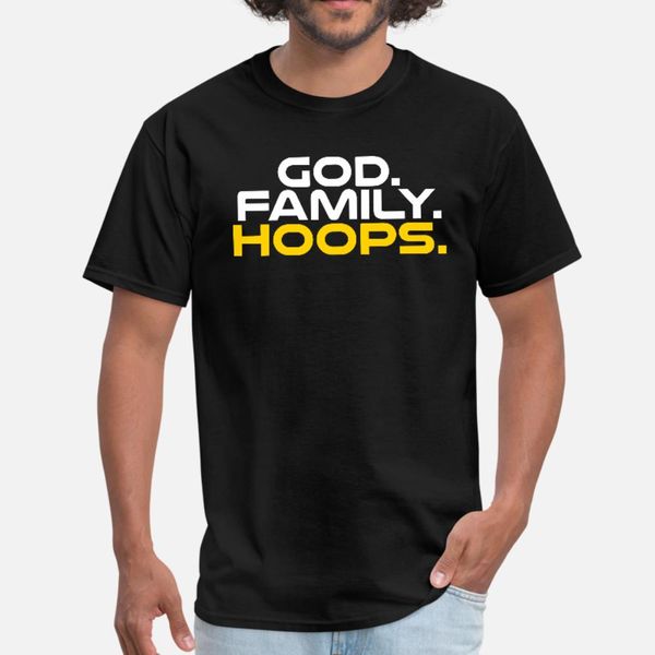 

god family hoops t shirt men design cotton round neck pictures fitness casual spring autumn letter shirt, White;black