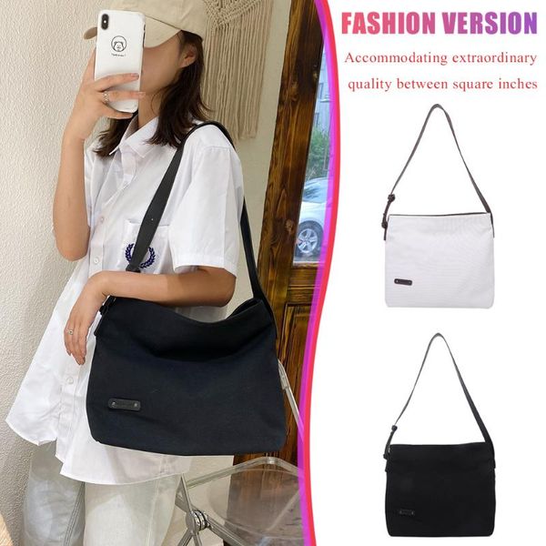 

canvas crossbody bag for women large capacity splicing color casual shoulder messenger handbag 2020 new