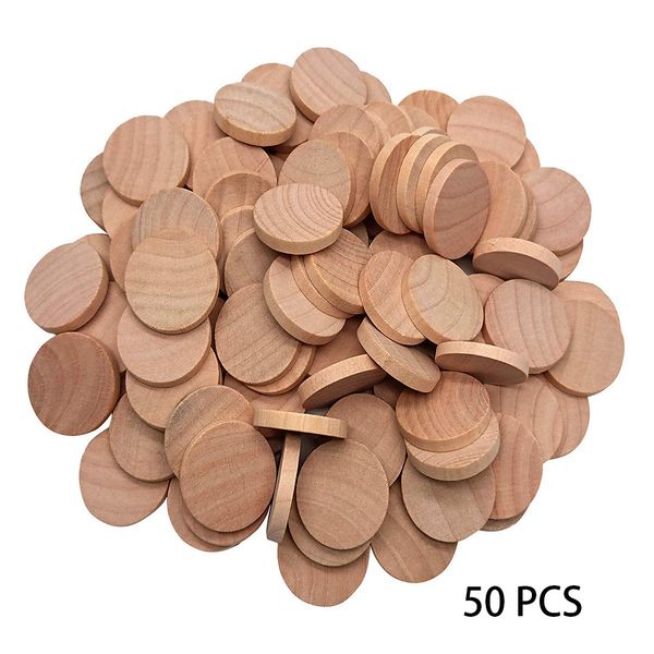 

50 pcs wood slices round toys painting diy craft ornaments art decoration sewing