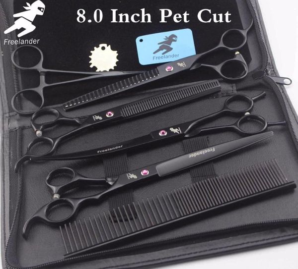 

hair scissors "scissors set 8.0inch professional sharp edge dog pet grooming shears technicolor,black teeth"