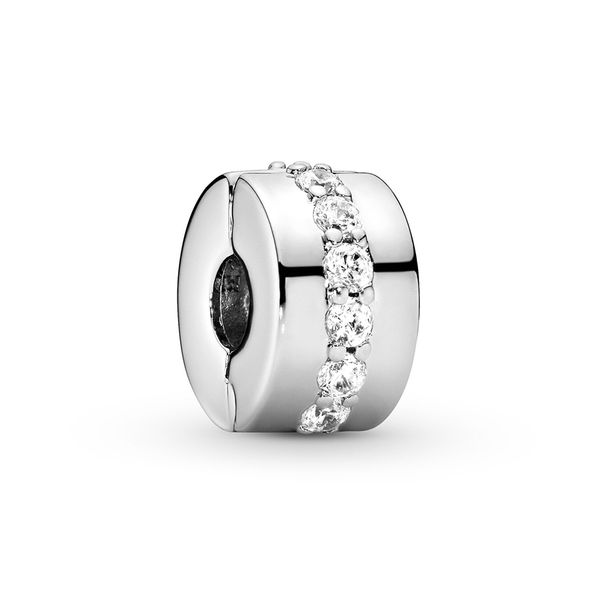 

authentic ale 925 sterling silver clear sparkling row clip charms shining path beads fit pandora style bracelets for diy jewelry design make, Black