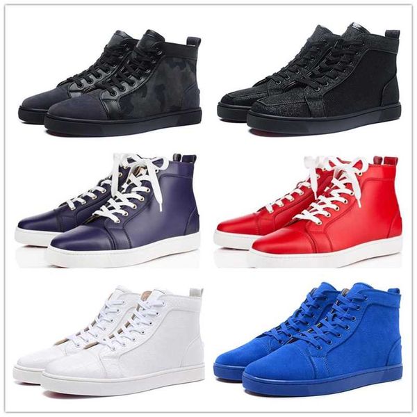 

classic sneakers red bottom shoe low cut studded spikes brand shoes for men and women shoes party wedding crystal leather sneakers, Black