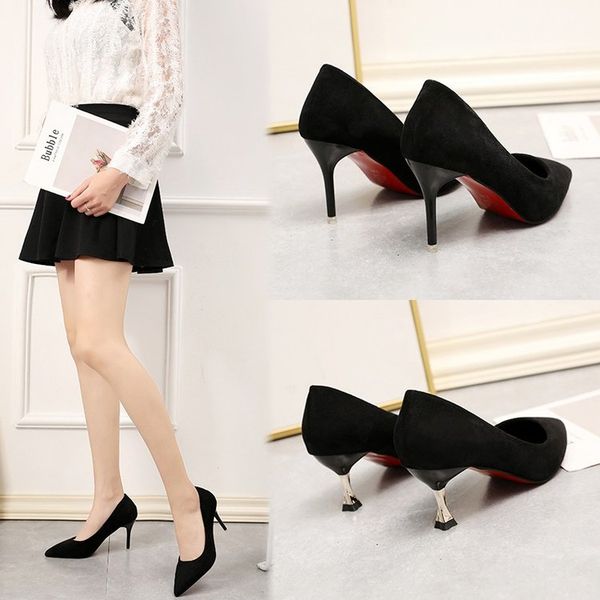 

red bottom high heel ladies pumps woman shoes women heels chaussure bride shoes pump schoenen vrouw zapatos mujer bombas, Black
