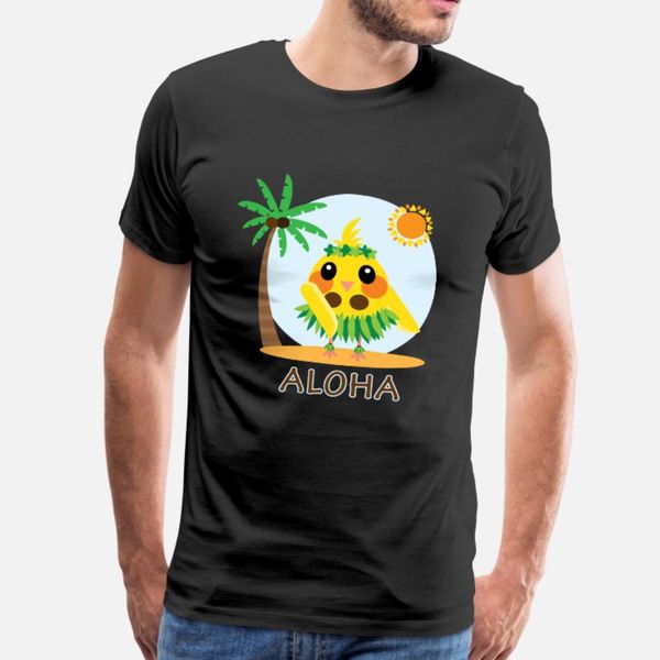 

aloha cockatiel t shirt men printed short sleeve s-3xl slim cute fashion spring autumn letters shirt