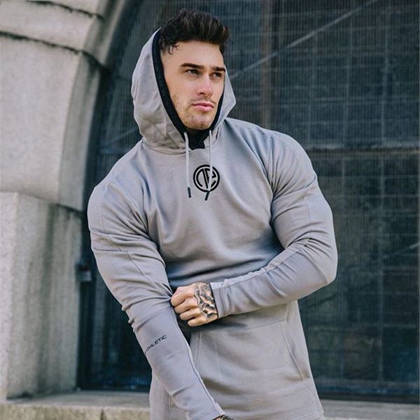 

gyms hoodie fitness bodybuilding long sleeve hoodies men solid sling sweatshirt men track suit cotton workout sportswear shirt, Black