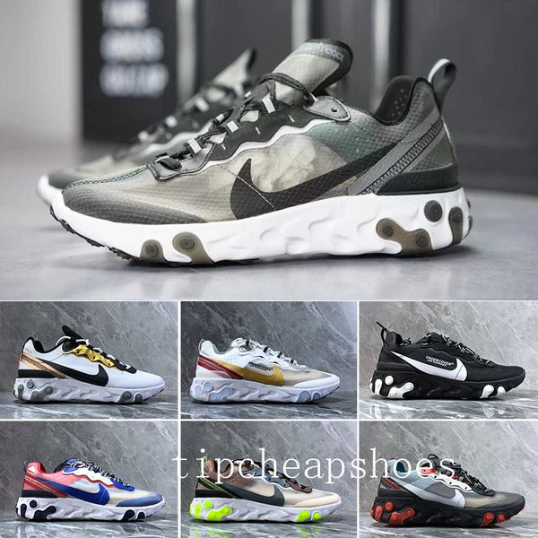 

react element 87 running shoes for men women white black neptune green blue mens trainer designer breathable sports sneakers size 36-45 bb-6