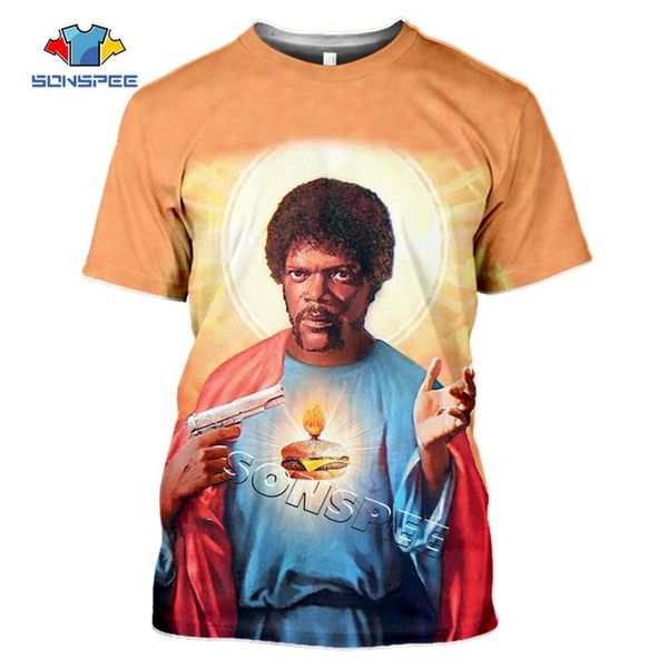 

men movie pulp fiction poster virgin mary 3d print shirts hippie funny oversized men clothing