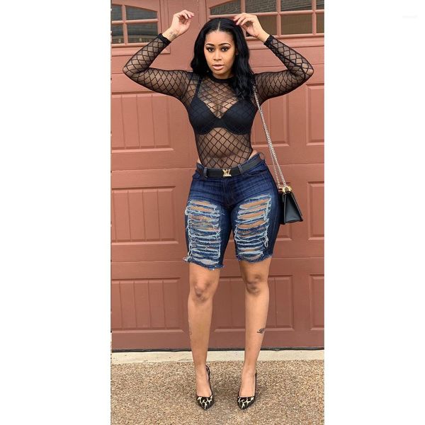 

zipper fly street style knee length female clothing fashion short pants womens summer irregular hole jeans, White;black