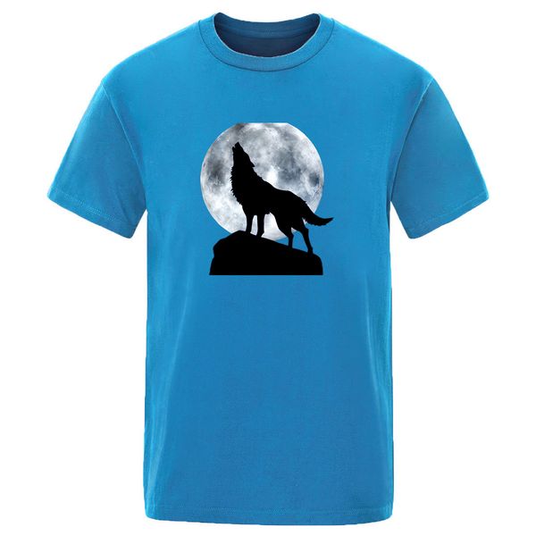 

moon lonely wolf vintage печати прохладные футболок лето 2020 красивый хип-хоп команда шея смешные прохладная тенниской сплошного цвета топ