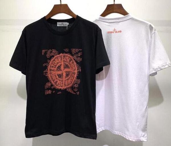 

stone g head island brand t-shirt brand luxury t-shirt large pattern printing clothing men's fashion authentic quality high quality, White;black