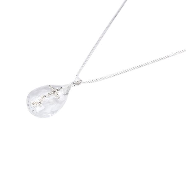 

cross crystal necklace elegant water drop pendant necklace couple christian accessories, Silver