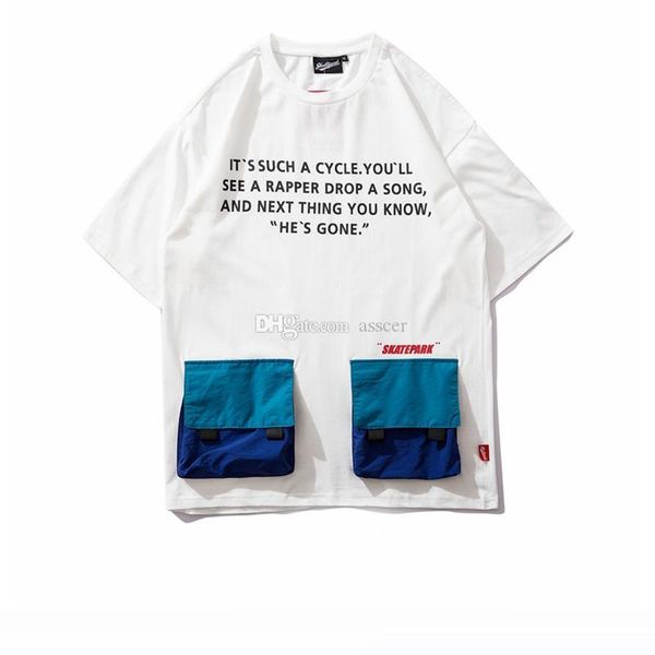 

fashion mens short sleeves hip hop men women tees casual summer t shirt, White;black