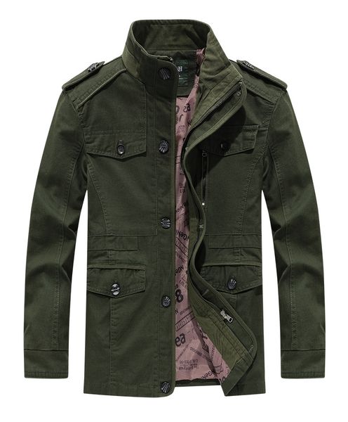 

mens multiple pockets solid jacket lapel neck long sleeve slim fit coats homme zipper jacket dropshipping, Black;brown