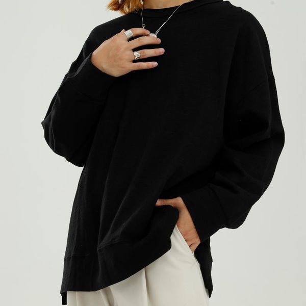 

male streetwear long sleeve pullover loose casual hoodie 2020 autumn new men women couple sweatshirt, Black