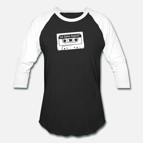 

old school playlist t shirt men print tee shirt o-neck graphic casual spring novelty shirt