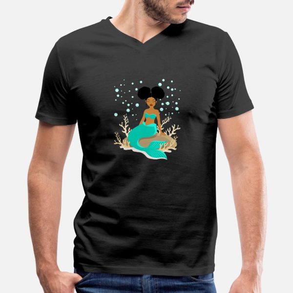 

beautiful black mermaid t shirt men customized 100% cotton s-xxxl anti-wrinkle authentic spring autumn unique shirt