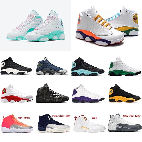 

2020 men basketball shoes jumpman 12 13s game royal flu game playoff triple black white mens women sports sneakers