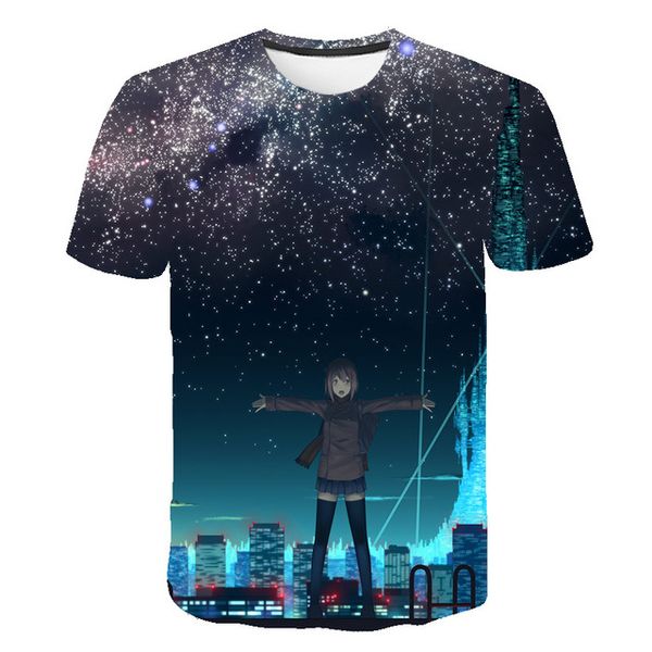 

new design men starry sky men 3d print shirts kawaii horror anime men clothing