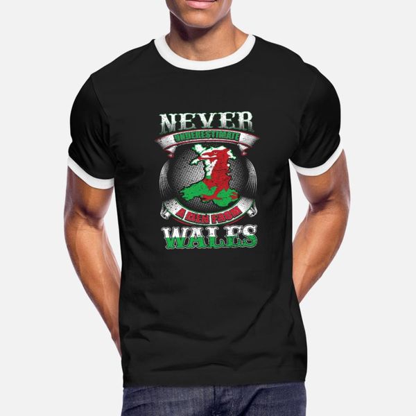 

never underestimate wales gift idea t shirt men character 100% cotton o-neck kawaii interesting fashion spring autumn cool shirt
