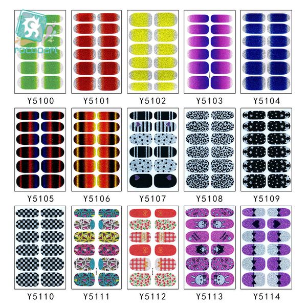 

stickers & decals wholesale y series-10pcs nail wraps full self adhesive foils decoration art, Black