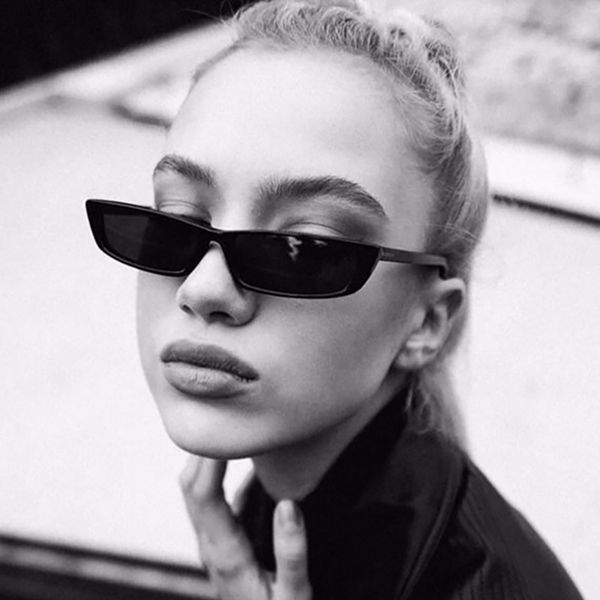 

trendy new style sunglasses ladies square small frame personalized fashion sunglasses, White;black