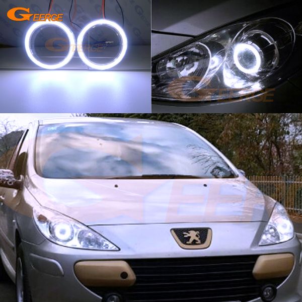 

for 307 t6 2005 2006 2007 2008 2009 excellent ultra bright illumination cob led angel eyes kit halo rings