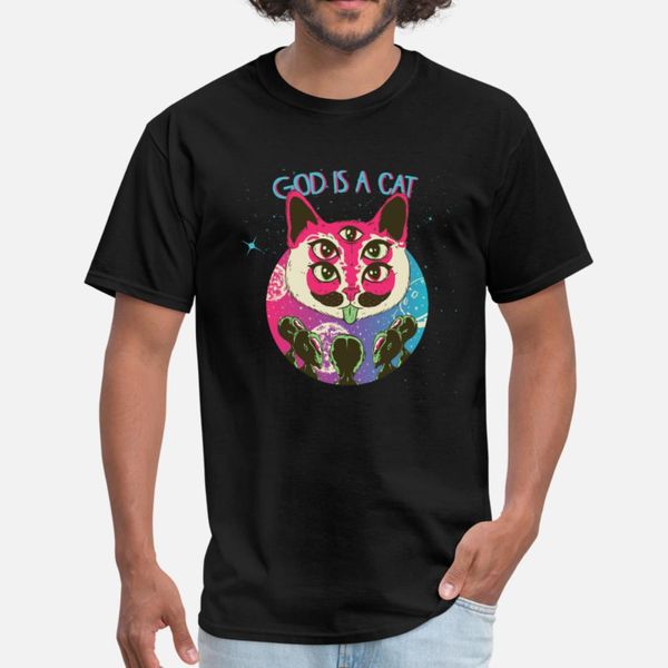 

god is a cat astro trance t shirt men print 100% cotton s-xxxl pattern fit fashion spring autumn leisure shirt