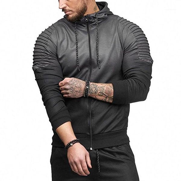 

складки 3d printing gradient мужской hoodie продажа мужская мода весна hiphop костюмы повседневные виды спорта tops полосатый, Black