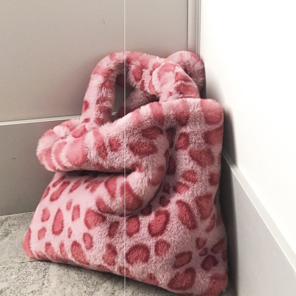 

цепи большой плюшевой сумка нового милые мешки плечо способ crossbody мешок женщина леопард женщина сумка мягкий теплый мех