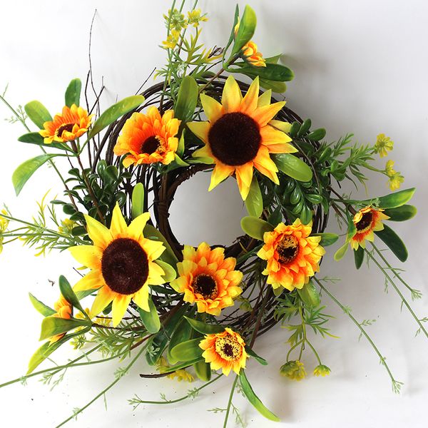 

sunflower floral wreath front door sunflower door decor grapevine wreath yellow sunflower farmhouse decoration