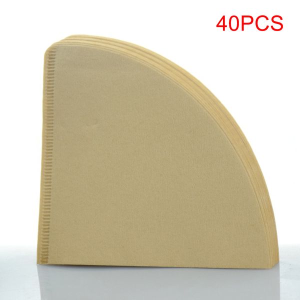 

40 pcs/bag coffee filters paper wooden strainer v-pattern tea bag