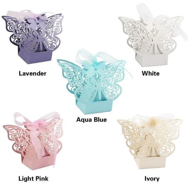 

favor белый кот свадебные коробки с конфетами подарков hollow бабочки box laser candy свадебные 100шт / серия cut ribbon pp2006 sevjr