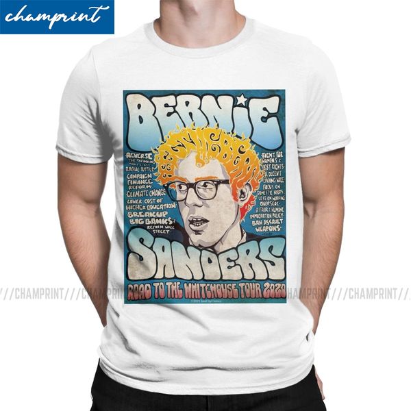 

feel the bern 2020 oldskool poster t-shirts men bernie sanders president election politics funny tees gift