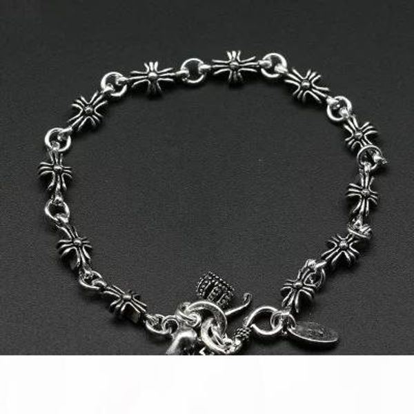 

cross the retro fashion korean of thai silver bracelet creative personality thai silver men women bracelet couple jewelry k5572, Golden;silver