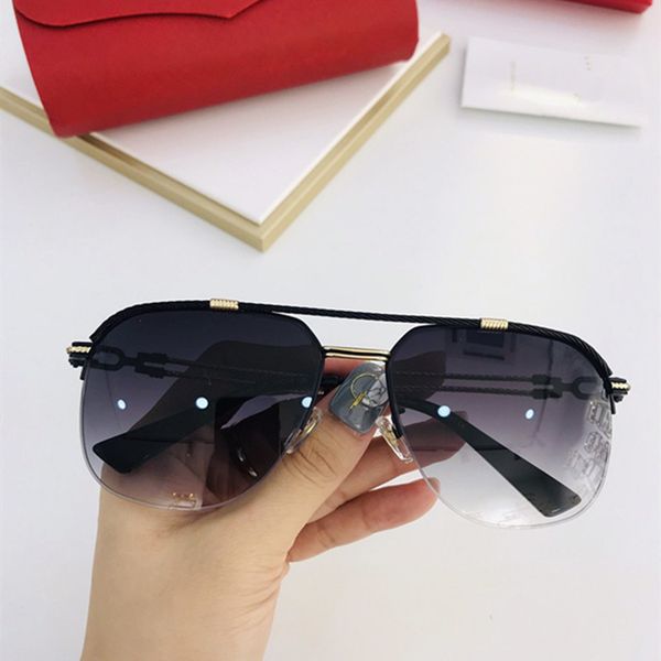 

2020 ct0188 pilot men square halfrim sunglasses quality uv400 gradient sunglasses 58-18-135 full-set case high quality