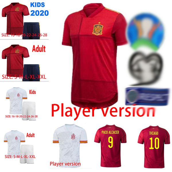 

игрок версия españa 2020 испания футбол джерси paco мората a.iniesta пике 2020 кубок европы alcacer серхио рамоса isco футбольной майке, Black;yellow