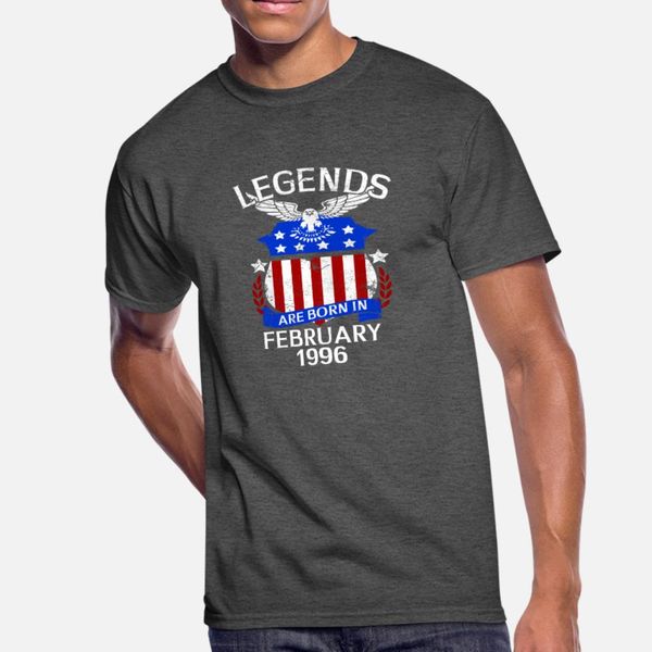 

legends are born in february 1996 t shirt men create short sleeve crew neck novelty graphic fashion summer style leisure shirt