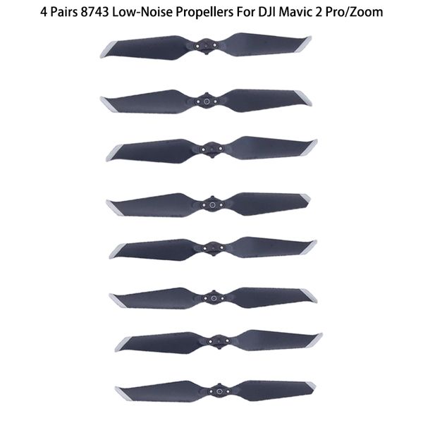 

drones in stocks 4 pairs gold/sliver 8743f low noise propellers blade for dji 2 pro/ zoom drone accessories