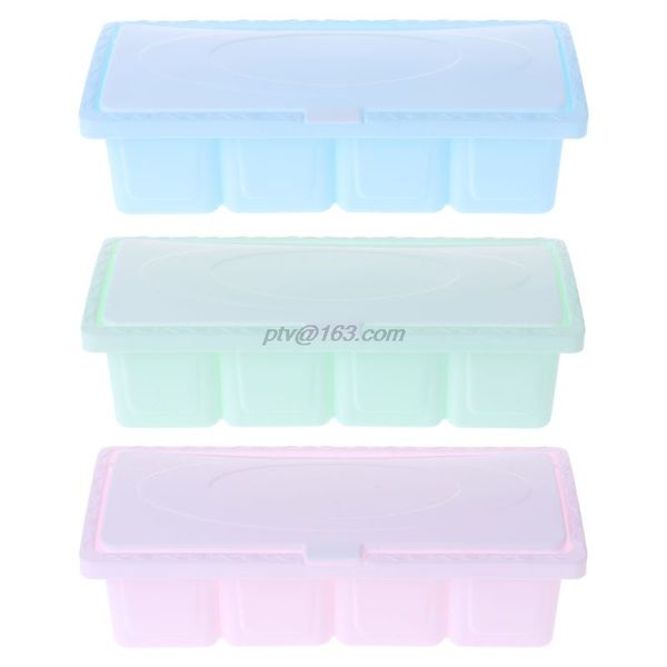 

4 grid jar condiment storage seasoning container kitchen box case holder
